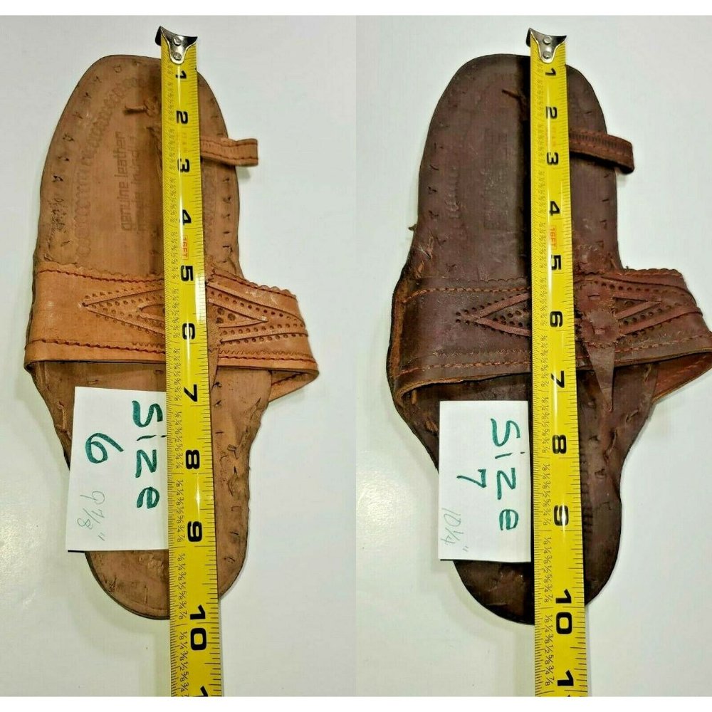 BRAND NEW  WATER BUFFALO LEATHER RETRO 1960'S - 1970'S STYLE SANDALS HANDMADE - Picture 4 of 7